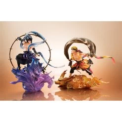 MegaHouse G.E.M. Series Remix Naruto Shippuden Uzumaki Fujin & Sasuke Uchiha Raijin SET PVC Figure (Completed)