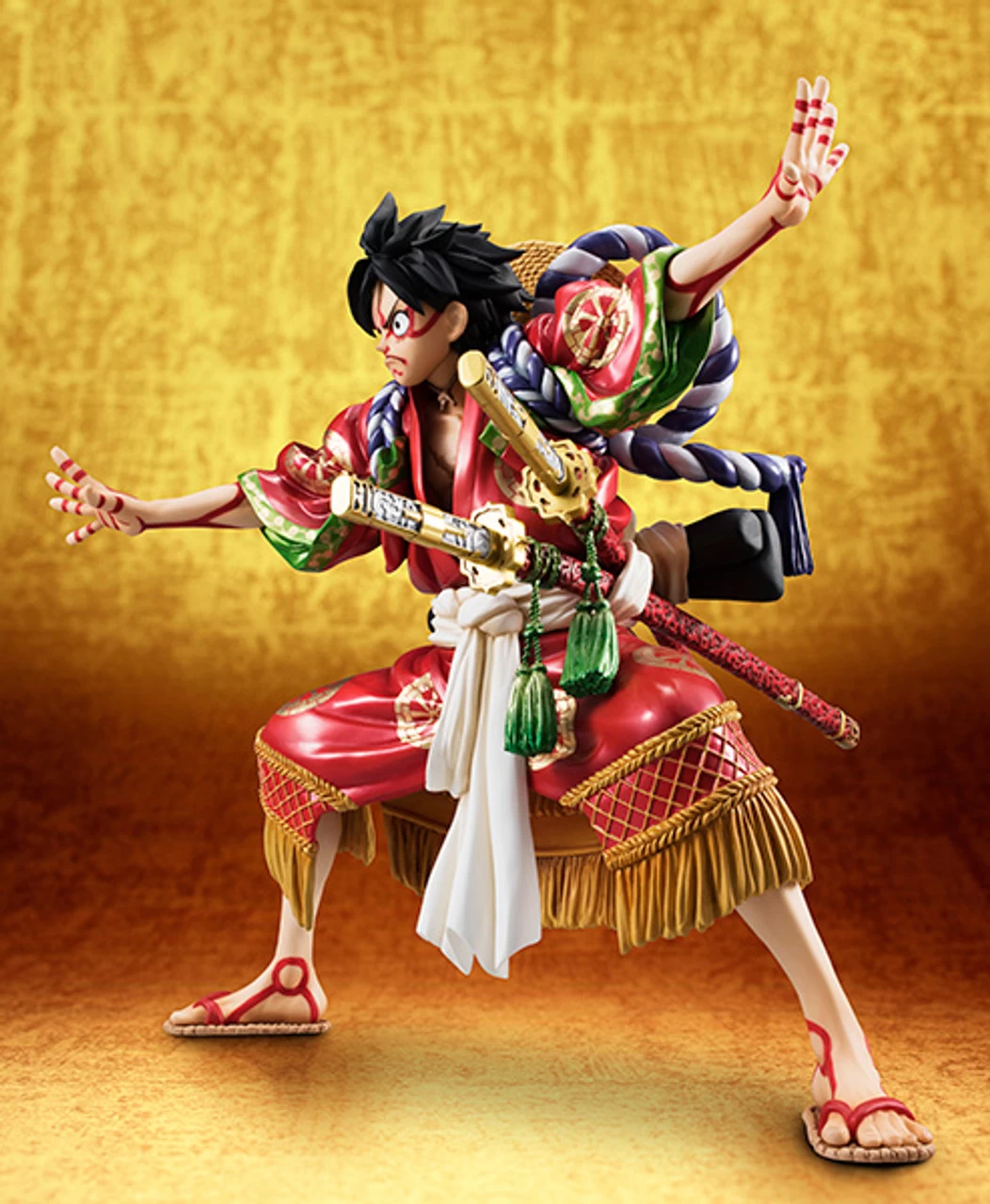 MegaHouse Portrait.Of.Pirates One Piece KABUKI EDITION Monkey D Luffy 1/8 PVC Figure 5 MegaHouse Portrait.Of.Pirates One Piece KABUKI EDITION Monkey D Luffy 1/8 PVC Figure - Image 5