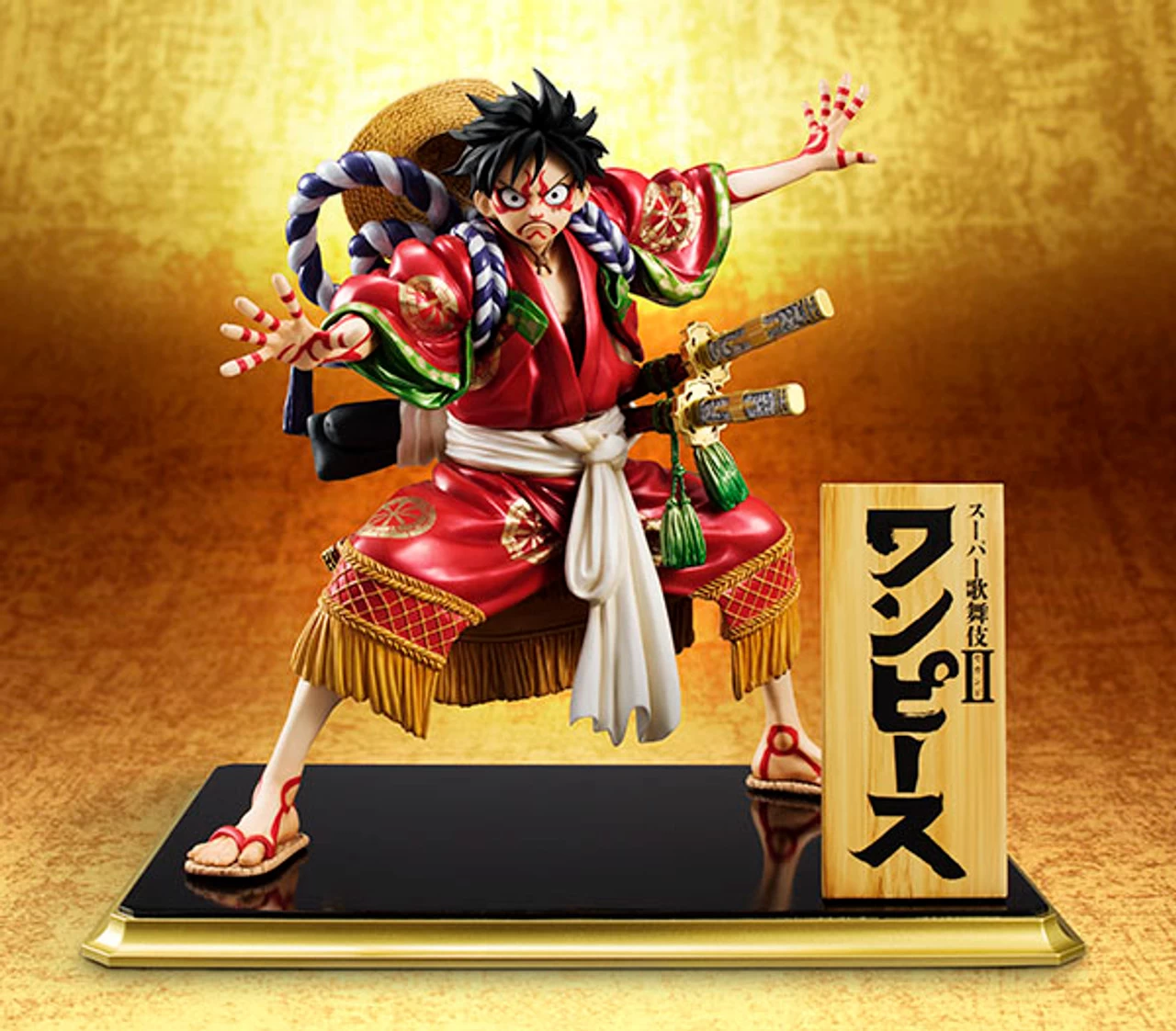 MegaHouse Portrait.Of.Pirates One Piece KABUKI EDITION Monkey D Luffy 1/8 PVC Figure 2 MegaHouse Portrait.Of.Pirates One Piece KABUKI EDITION Monkey D Luffy 1/8 PVC Figure - Image 2