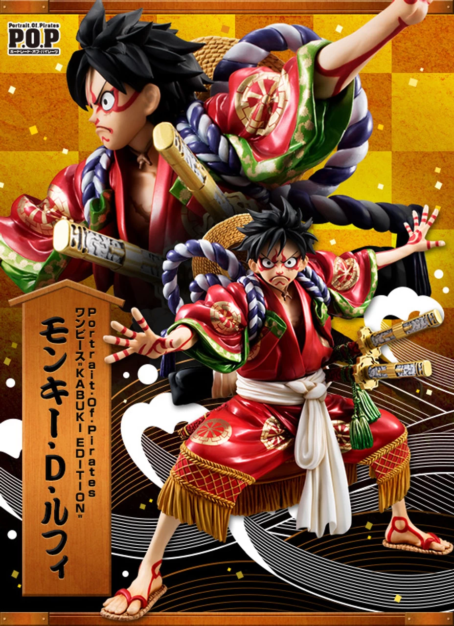MegaHouse Portrait.Of.Pirates One Piece KABUKI EDITION Monkey D Luffy 1/8 PVC Figure 1 MegaHouse Portrait.Of.Pirates One Piece KABUKI EDITION Monkey D Luffy 1/8 PVC Figure